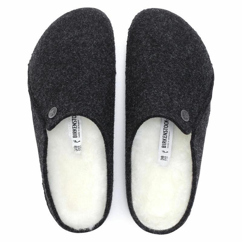 Birkenstock Zermatt Wool/Shearling Træsko Herre Sort | DK 191RVD